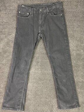 Levi's 514 Corduroy Pants Men's 32 x 30 Gray Measures 32 x 29.5 Stretch